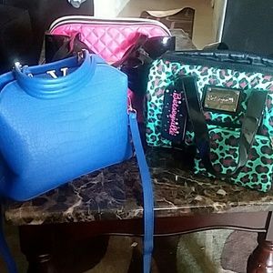 2 Betsey Johnson purses and Blue purse!